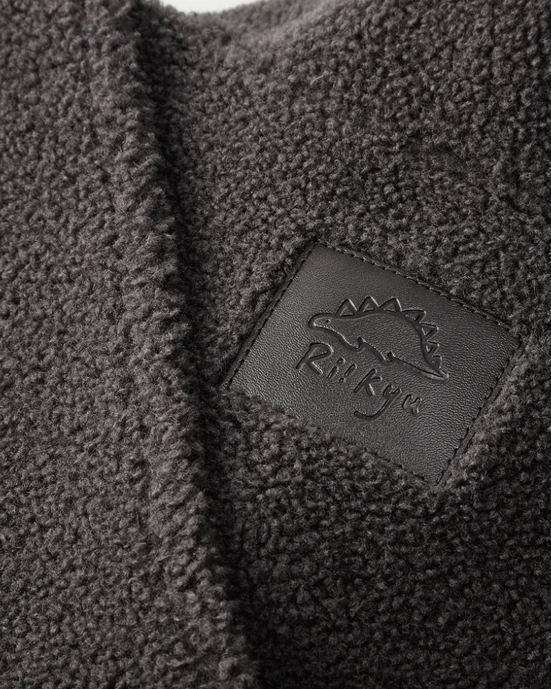 Fleece Pullover with Built-In Kangaroo Pouch Carrier in Black & Grey